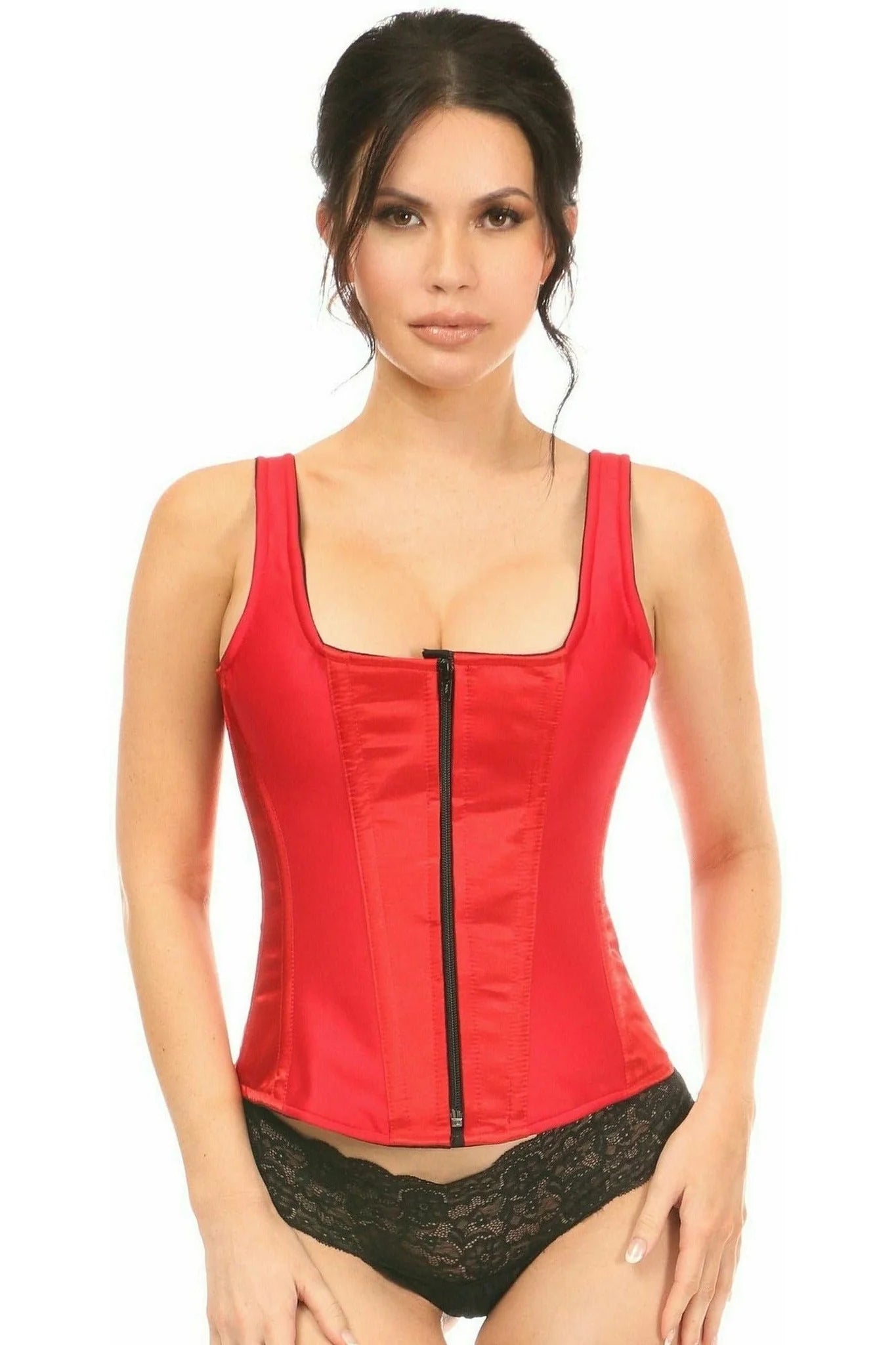 Top Drawer Satin Steel Boned Corset w/Straps