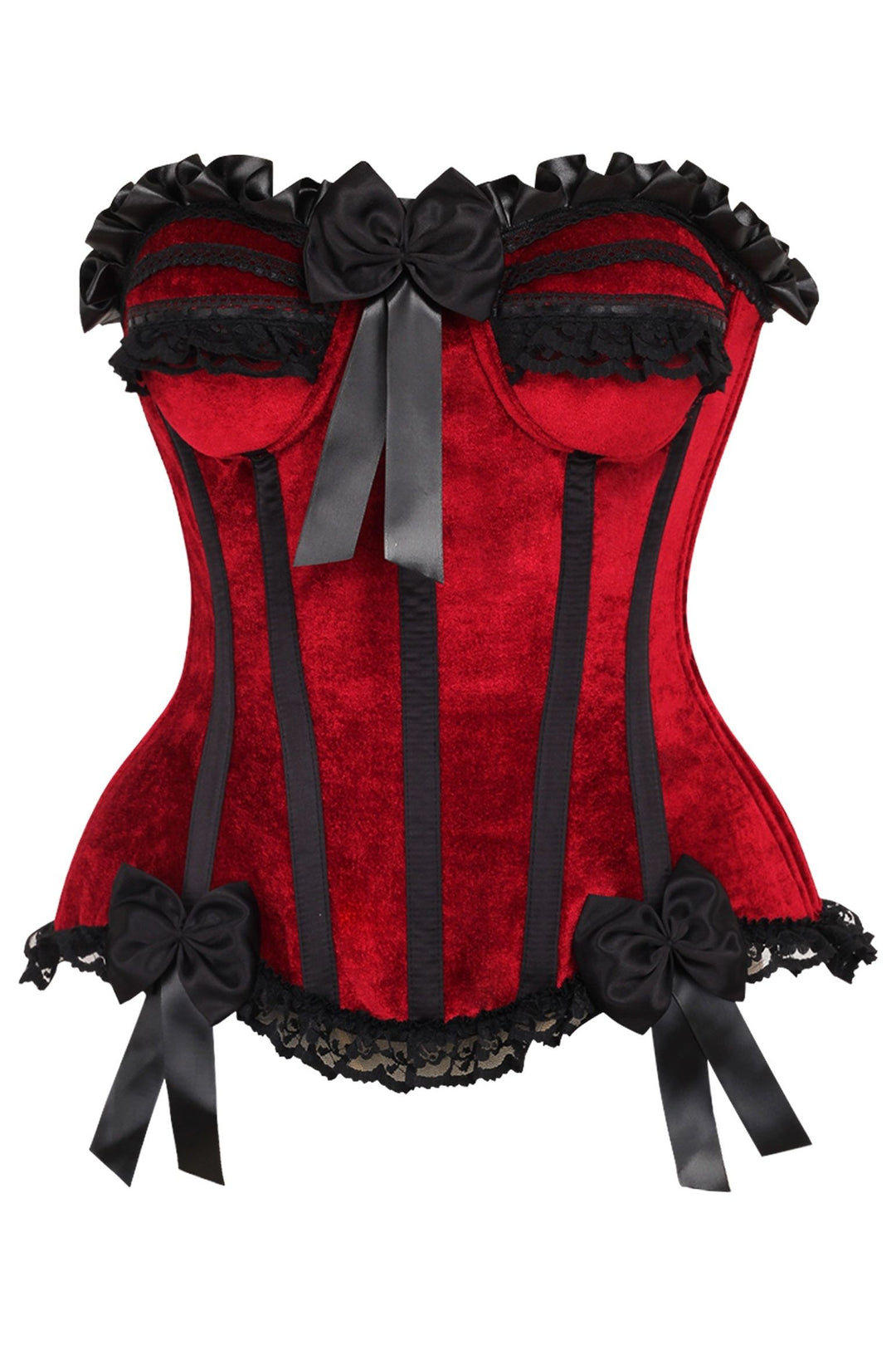 Queen Top Drawer Velvet Burlesque Steel Boned Corset