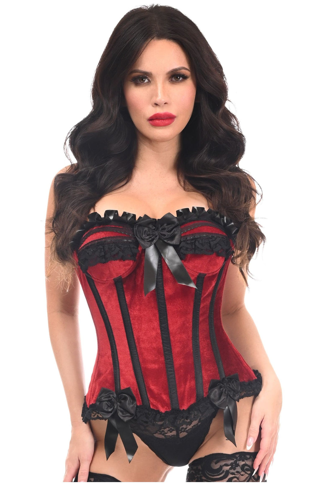 Queen Top Drawer Velvet Burlesque Steel Boned Corset