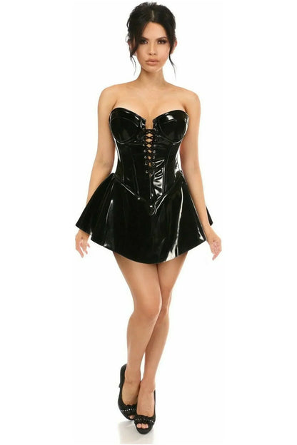 Queen Top Drawer Patent Steel Boned Corset Dress