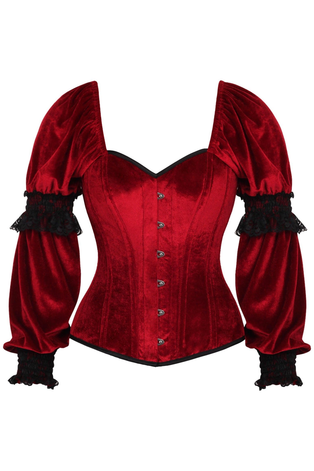 Top Drawer Velvet Sleeved Steel Corset