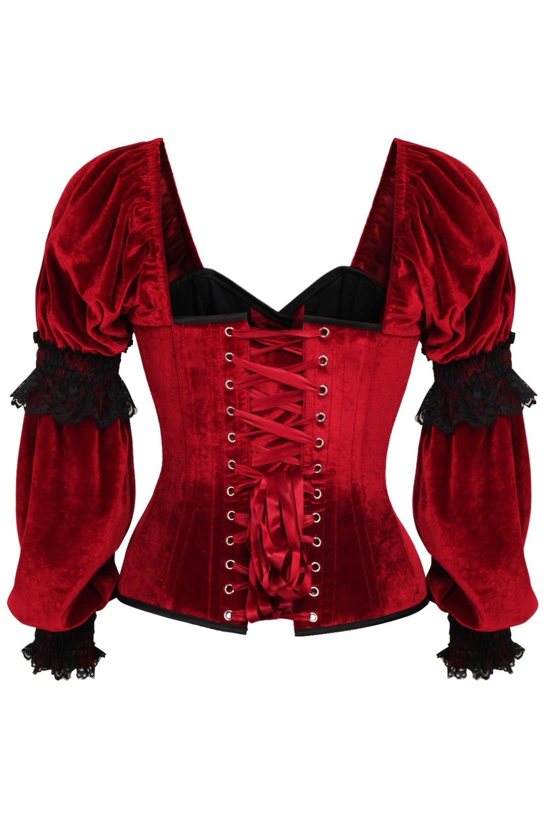 Top Drawer Velvet Sleeved Steel Corset