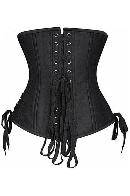 Satin Double Steel Boned Lace-Up Side Corset