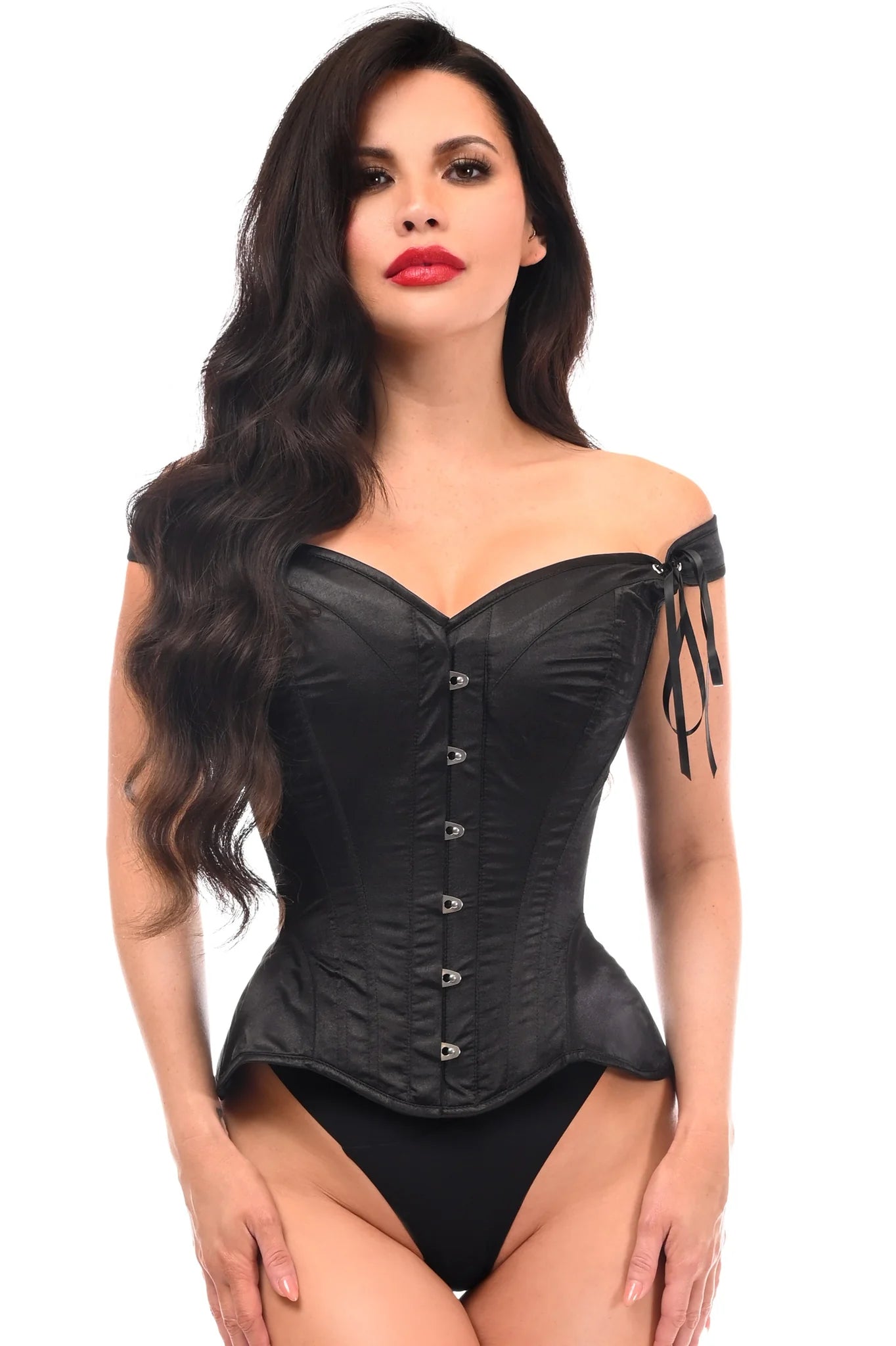 Queen Top Drawer Satin Steel Boned Corset w/Straps