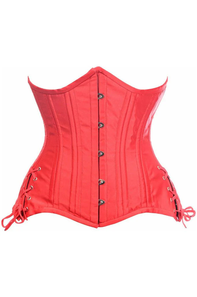 Satin Double Steel Boned Lace-Up Side Corset