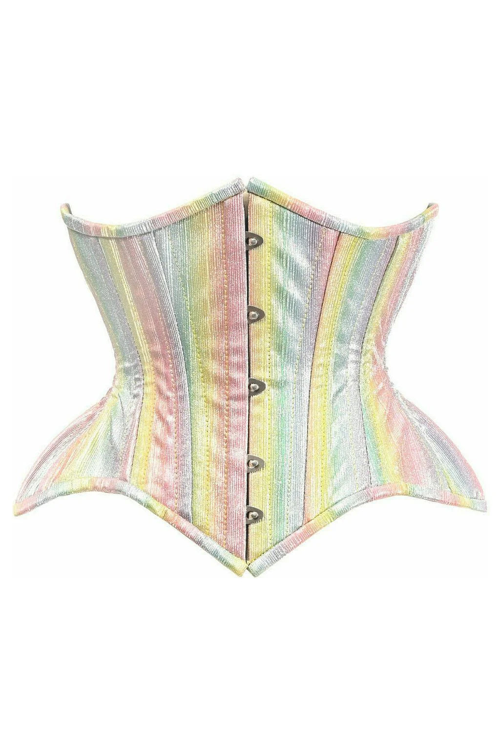 Rainbow Glitter  Curvy Cut Waist Corset