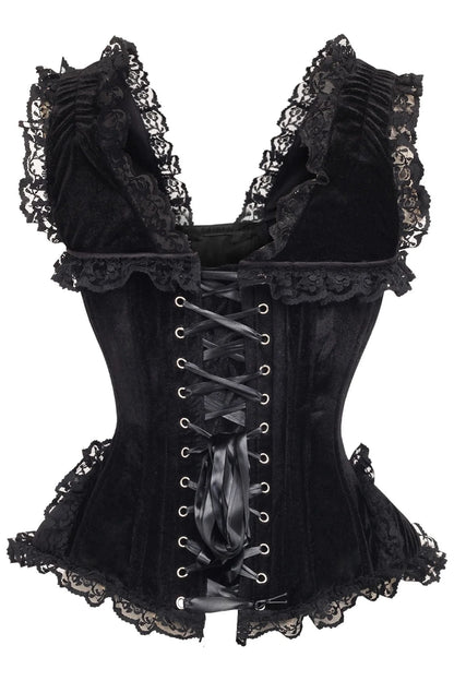 Top Drawer Velvet & Lace Steel Boned Corset