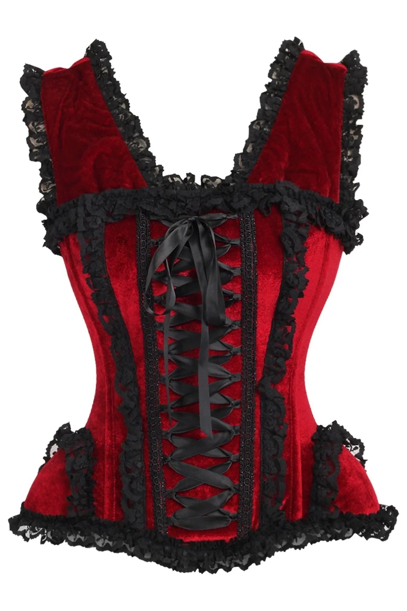 Top Drawer Velvet & Lace Steel Boned Corset