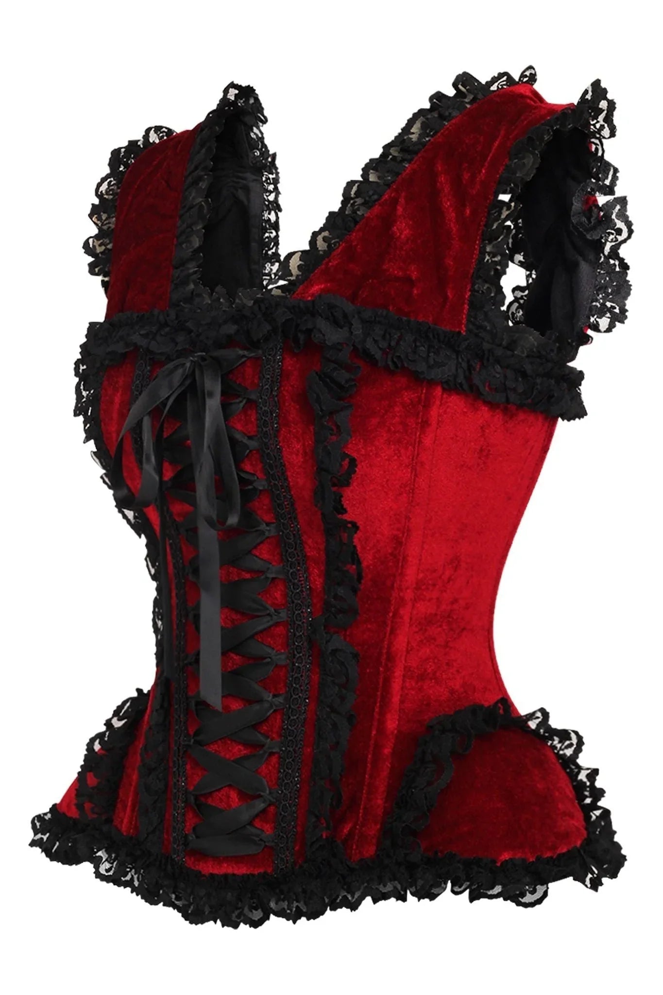 Top Drawer Velvet & Lace Steel Boned Corset