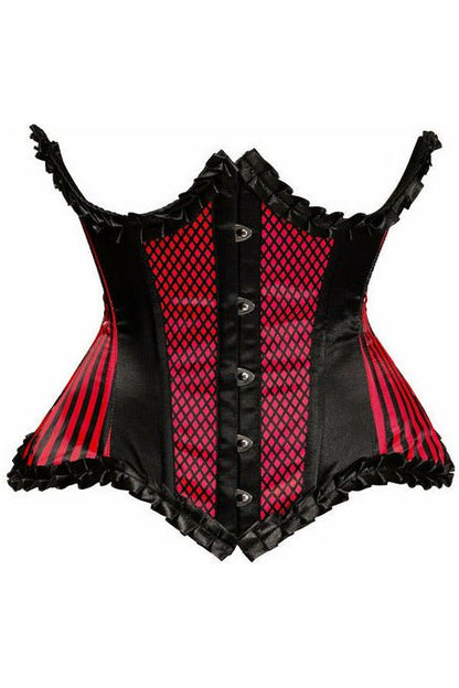 Queen Top Drawer Burlesque Satin Underbust Steel Boned Corset