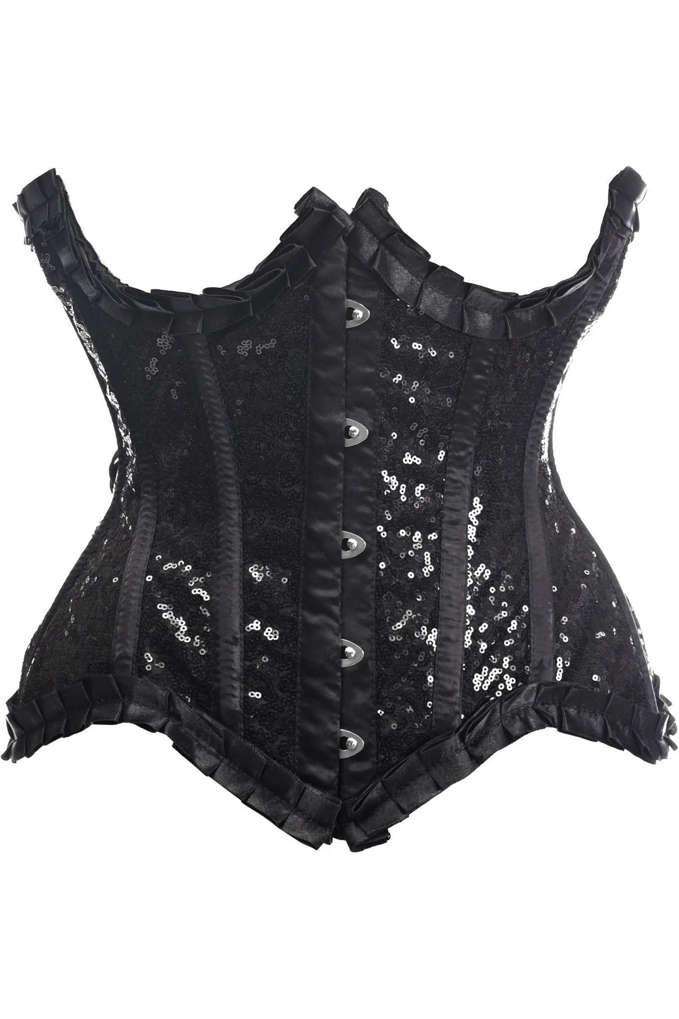 Satin & Sequin Steel Boned Underbust Corset