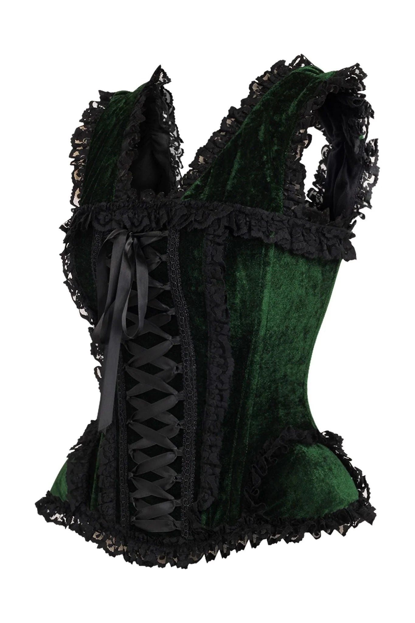 Top Drawer Velvet & Lace Steel Boned Corset