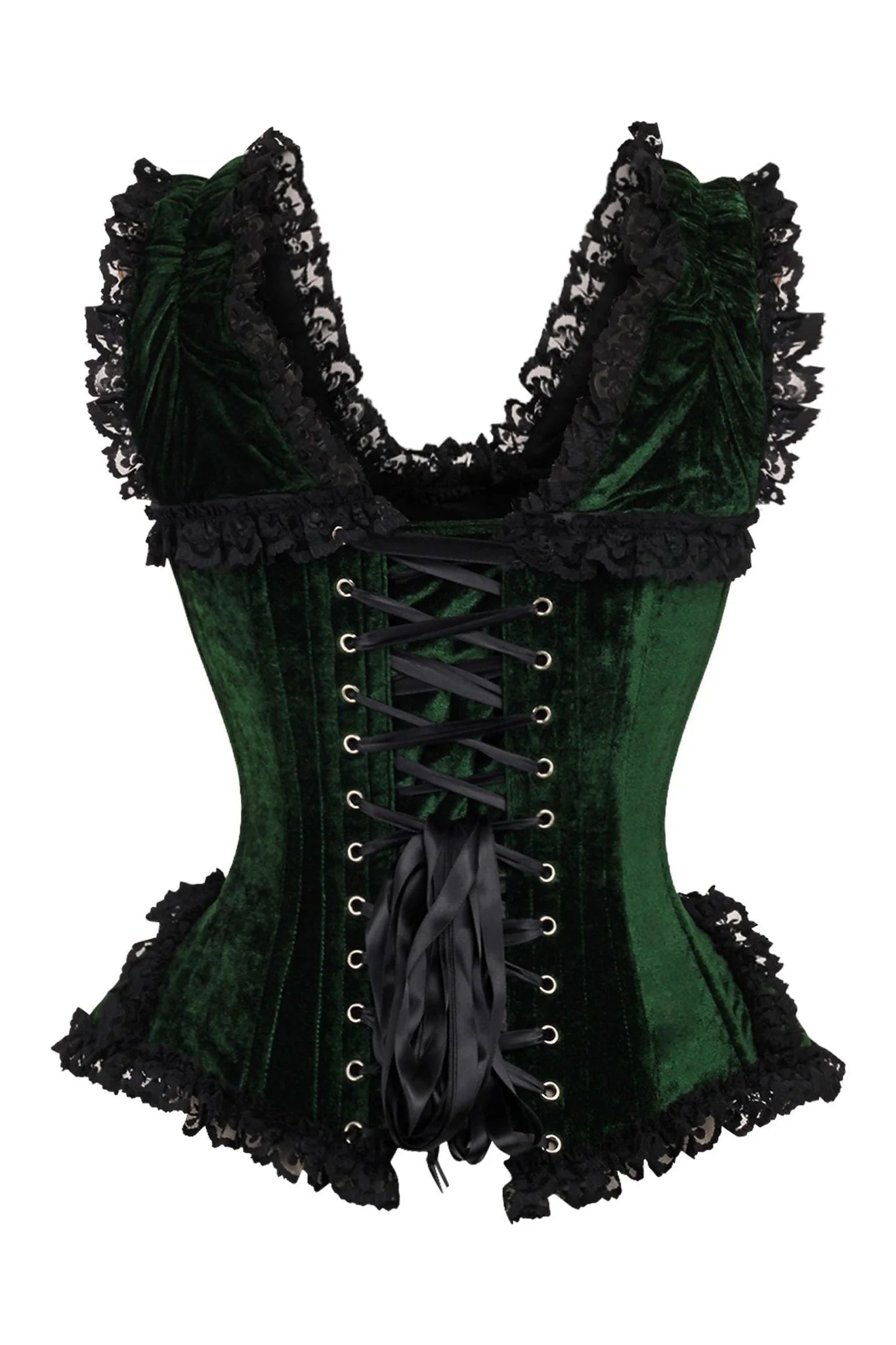 Queen Top Drawer Velvet & Lace Corset w/Cap Sleeves