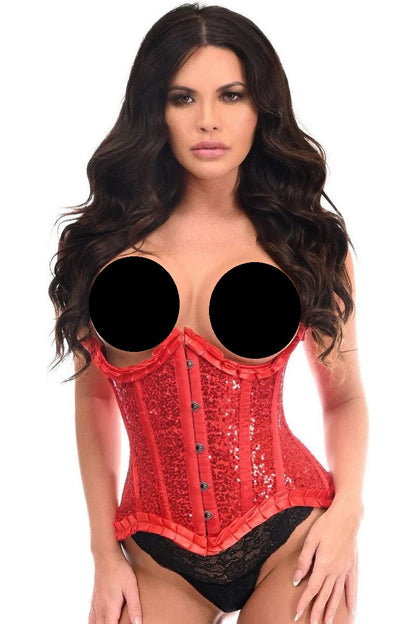 Top Drawer Sequined Underbust Steel Boned Corset