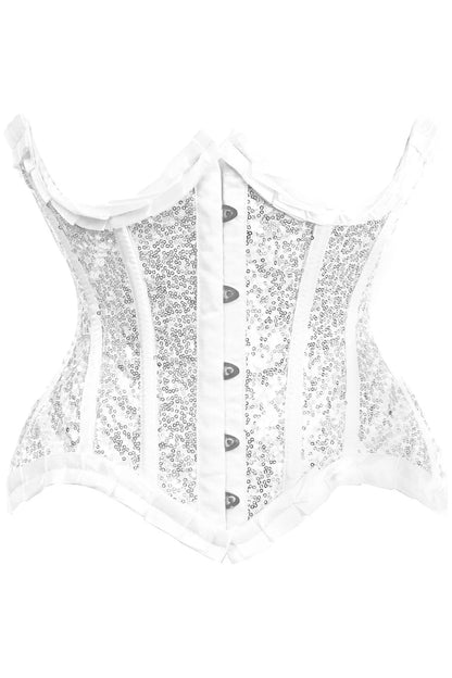 Satin & Sequin Steel Boned Underbust Corset