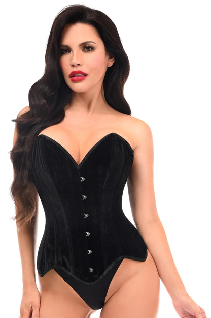 Queen Top Drawer Velvet Steel Boned Overbust Corset