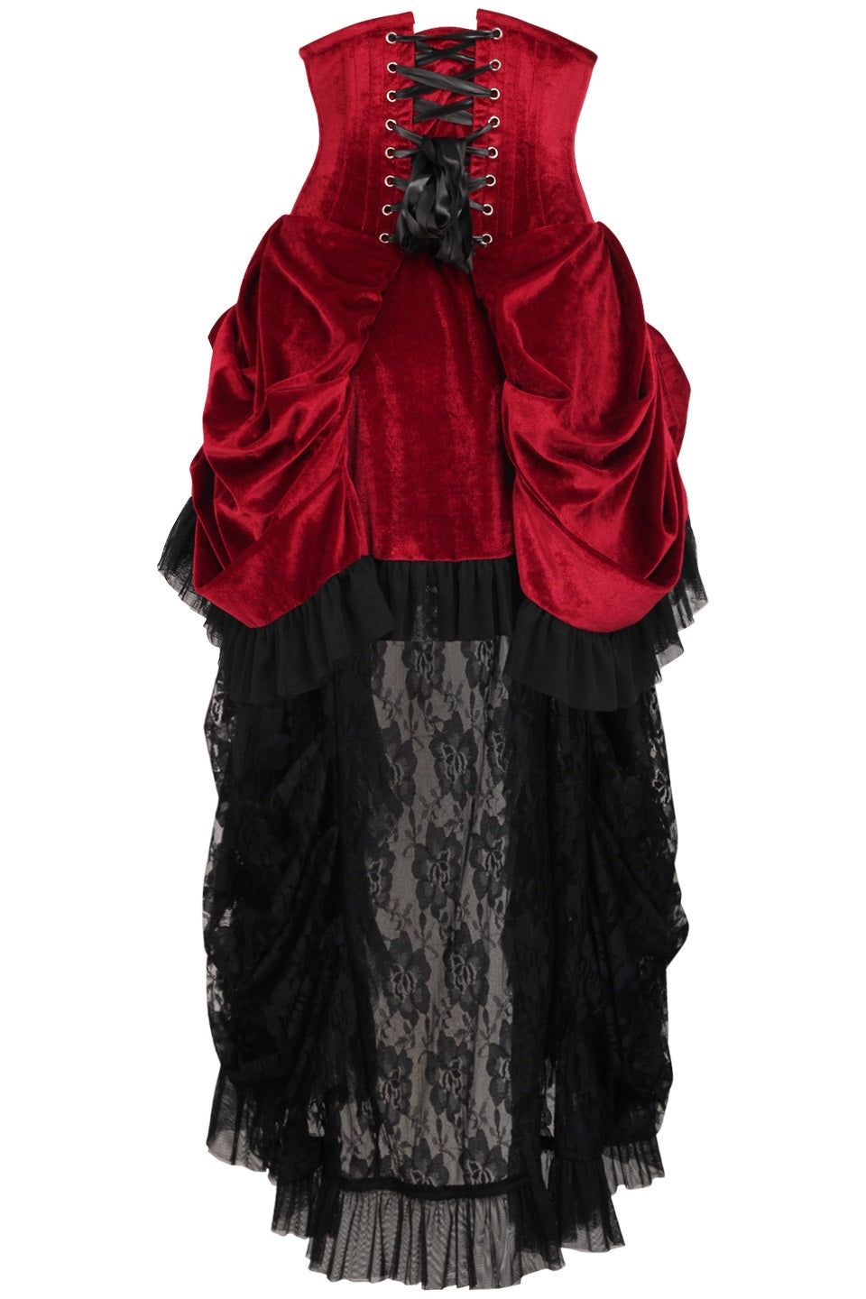 Queen Size  Drawer Victorian Velvet Waist Corset Dress