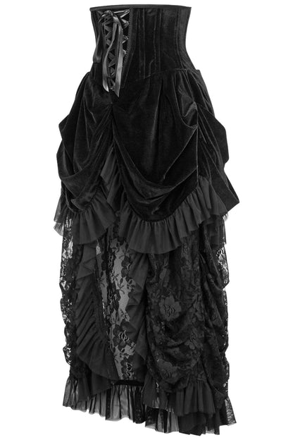 Queen Size  Drawer Victorian Velvet Waist Corset Dress