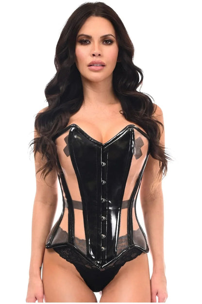 Queen Top Drawer Patent & Mesh Steel Boned Corset