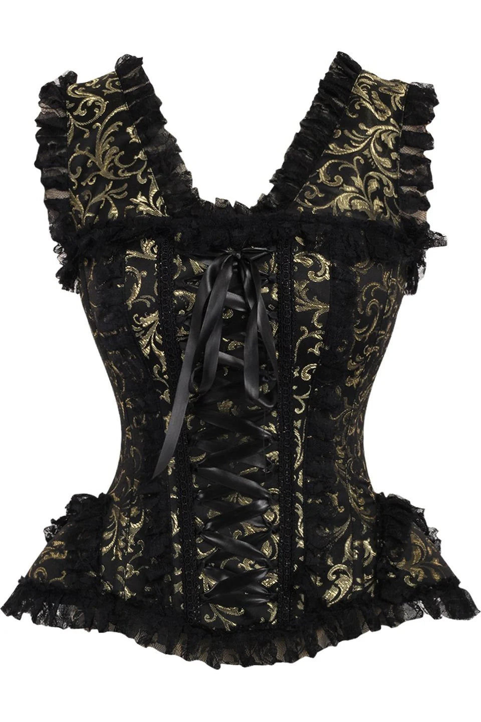 Top Drawer Swirl Brocade Steel Boned Corset