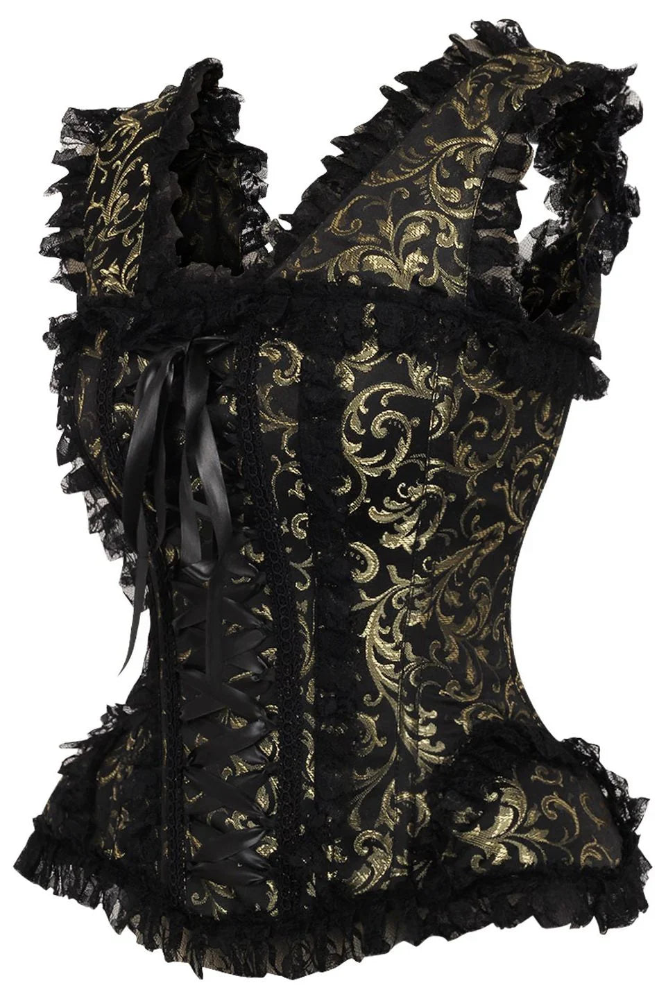 Top Drawer Swirl Brocade Steel Boned Corset