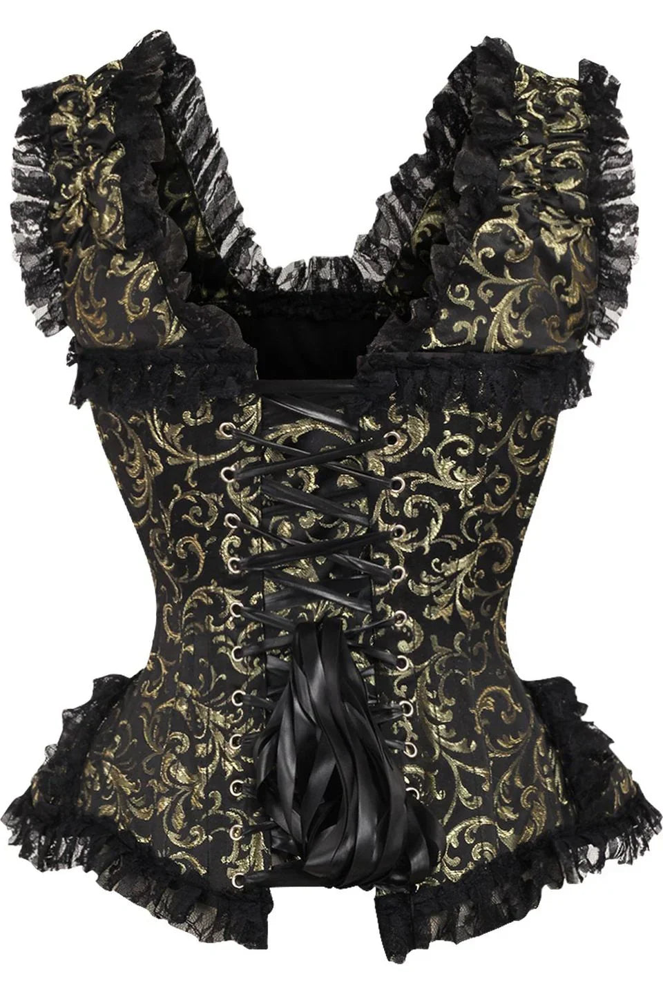 Queen Top Drawer Swirl Brocade Steel Boned Corset