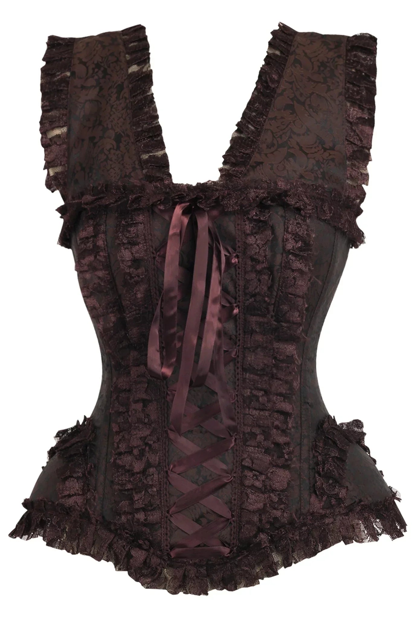 Queen Top Drawer Swirl Brocade Steel Boned Corset