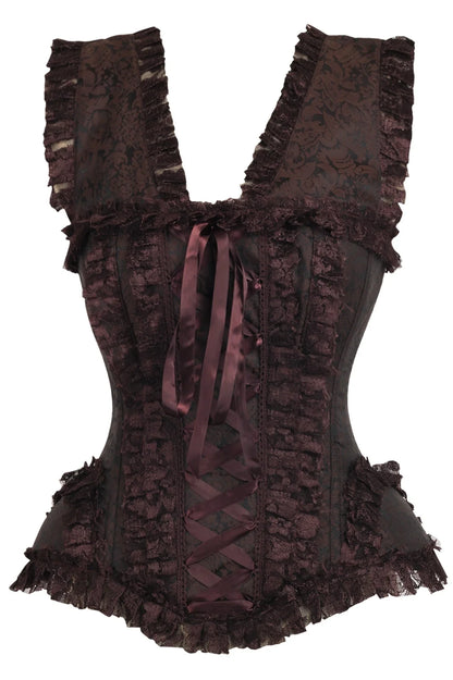 Top Drawer Swirl Brocade Steel Boned Corset