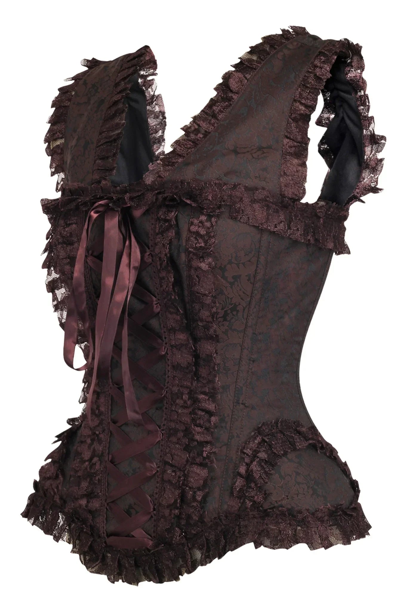 Queen Top Drawer Swirl Brocade Steel Boned Corset