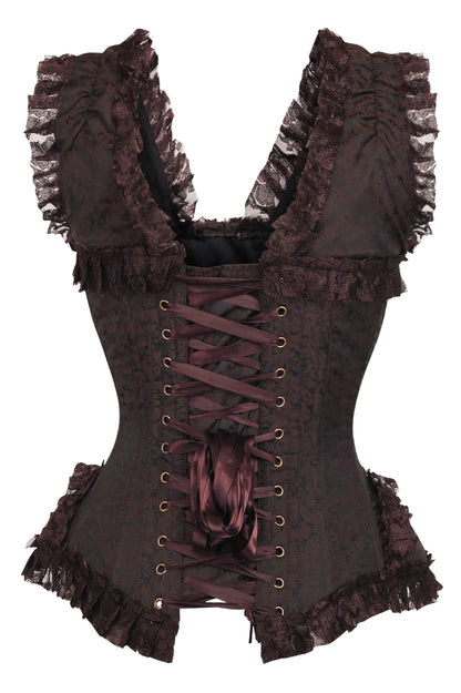 Top Drawer Swirl Brocade Steel Boned Corset