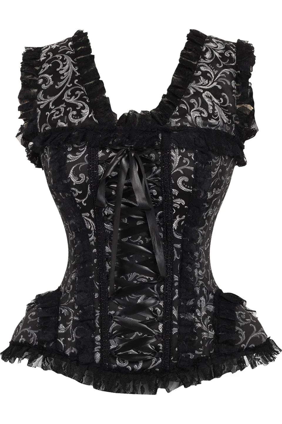 Top Drawer Swirl Brocade Steel Boned Corset