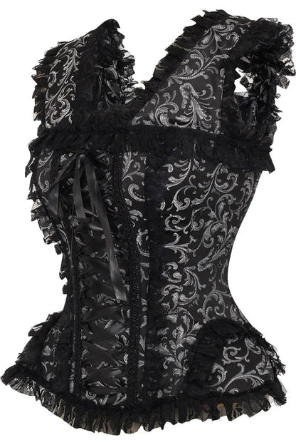 Queen Top Drawer Swirl Brocade Steel Boned Corset