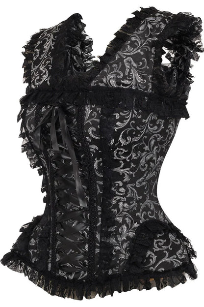 Top Drawer Swirl Brocade Steel Boned Corset