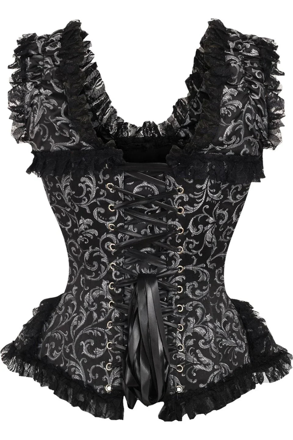 Queen Top Drawer Swirl Brocade Steel Boned Corset