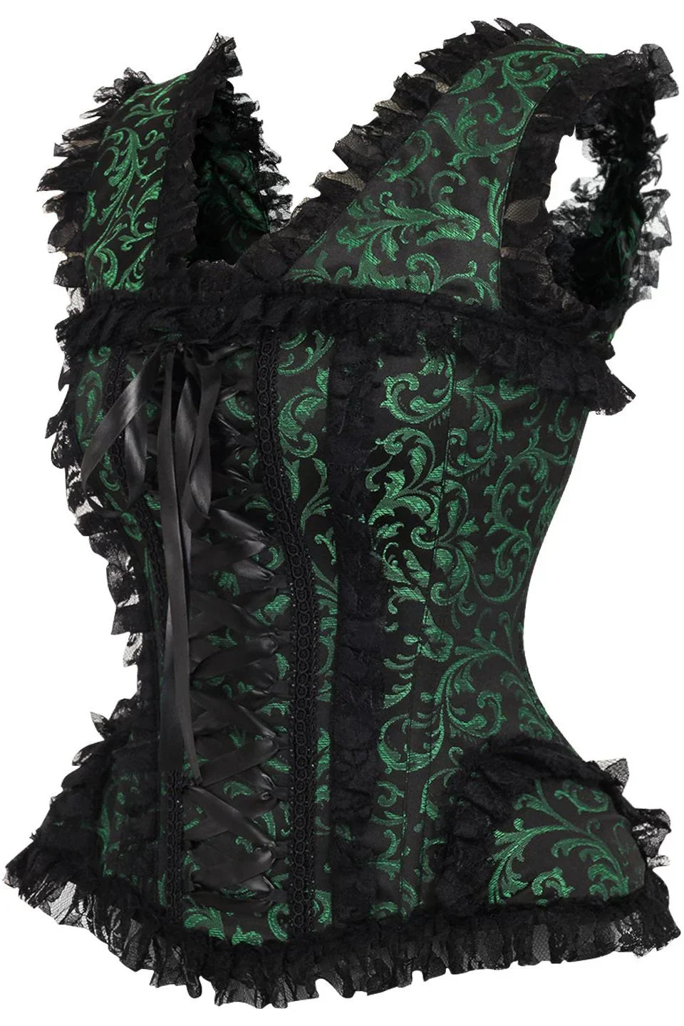 Top Drawer Swirl Brocade Steel Boned Corset