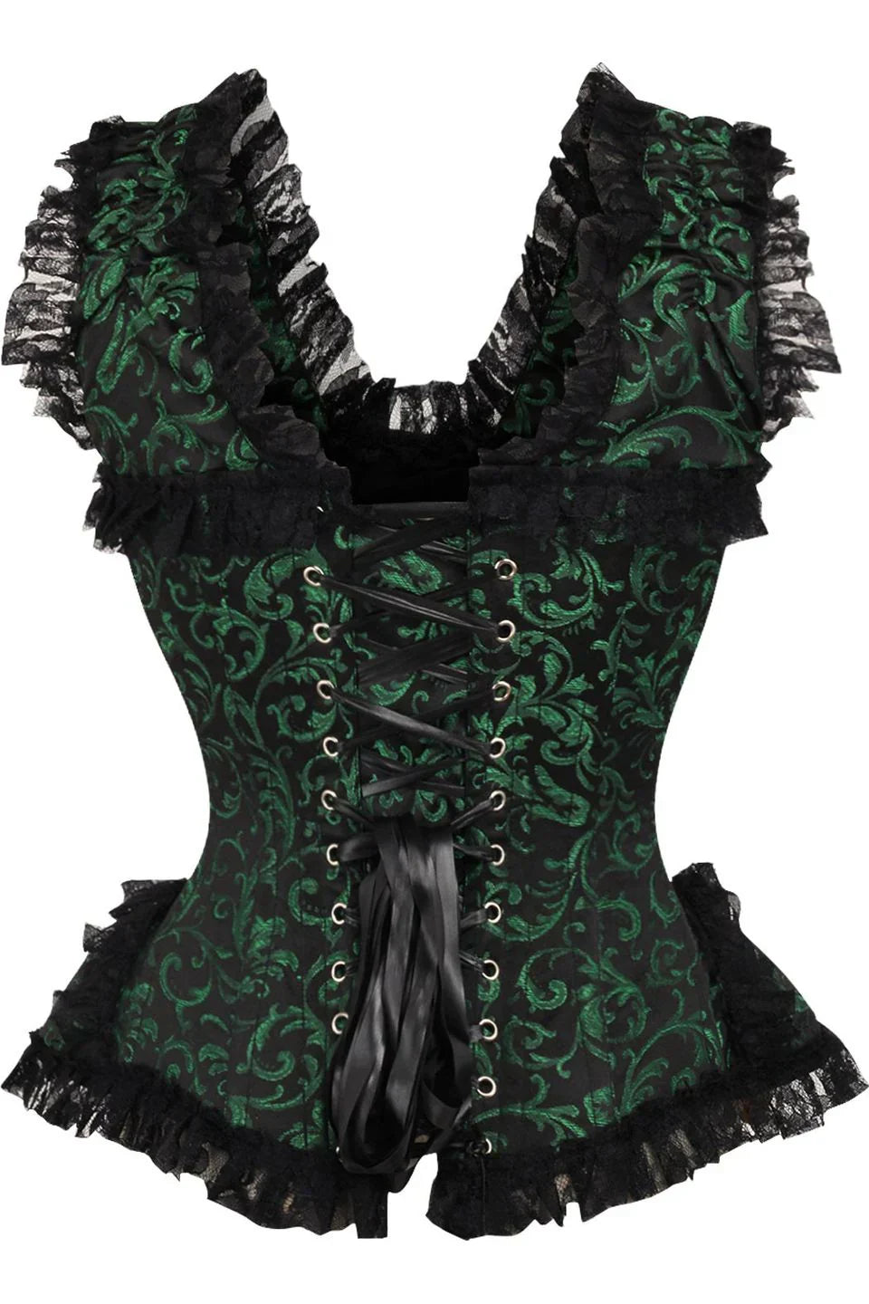 Queen Top Drawer Swirl Brocade Steel Boned Corset