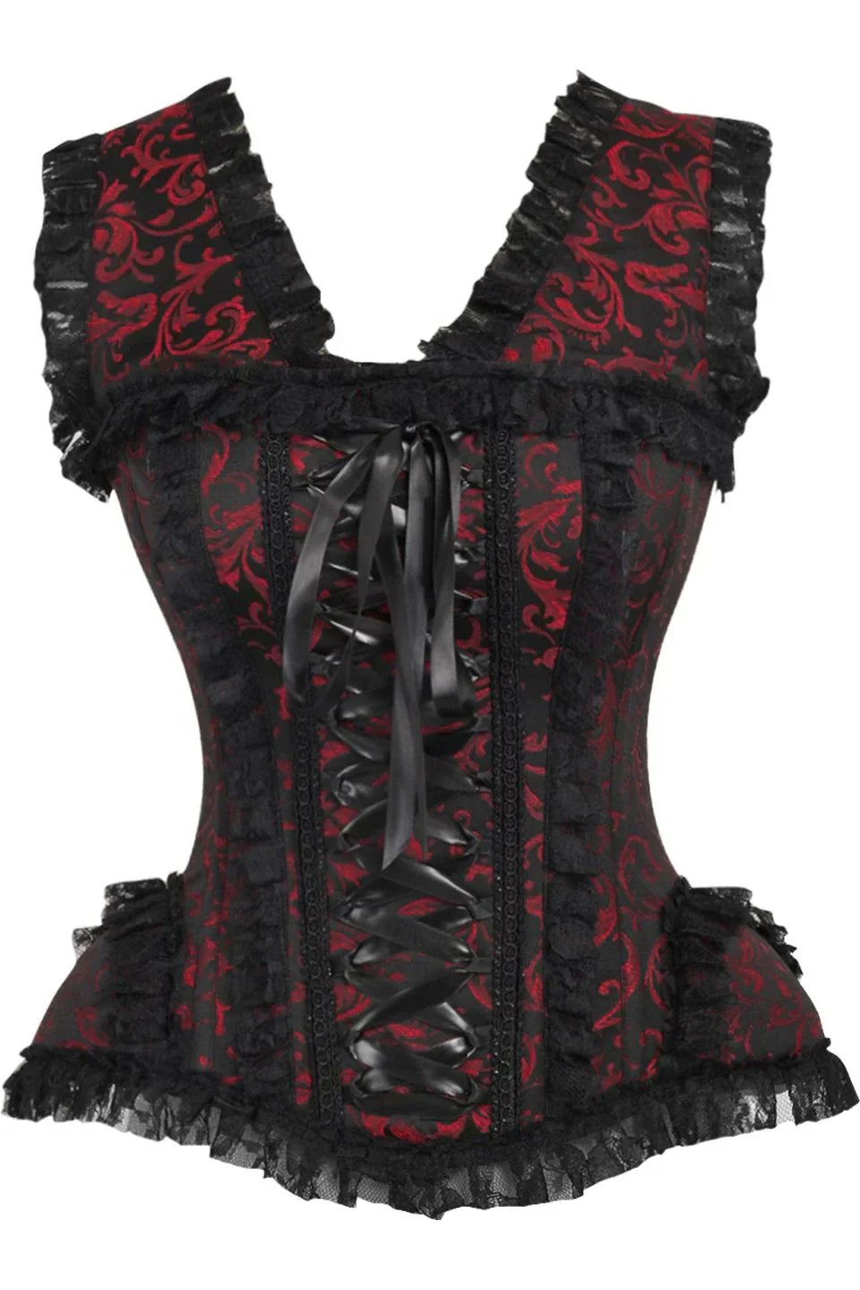 Queen Top Drawer Swirl Brocade Steel Boned Corset