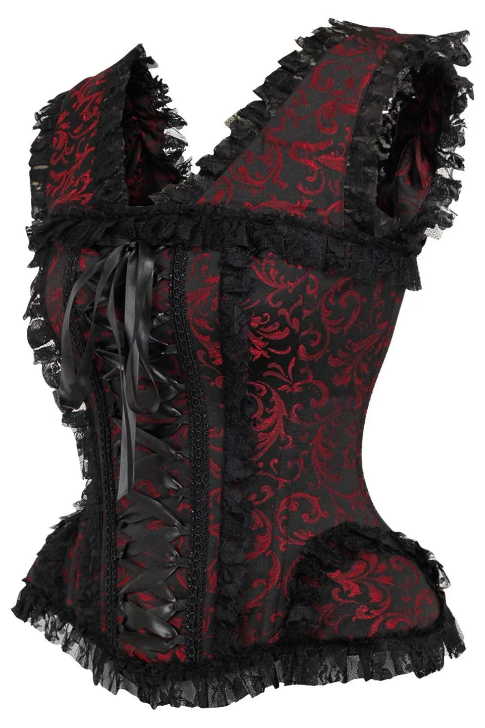 Queen Top Drawer Swirl Brocade Steel Boned Corset