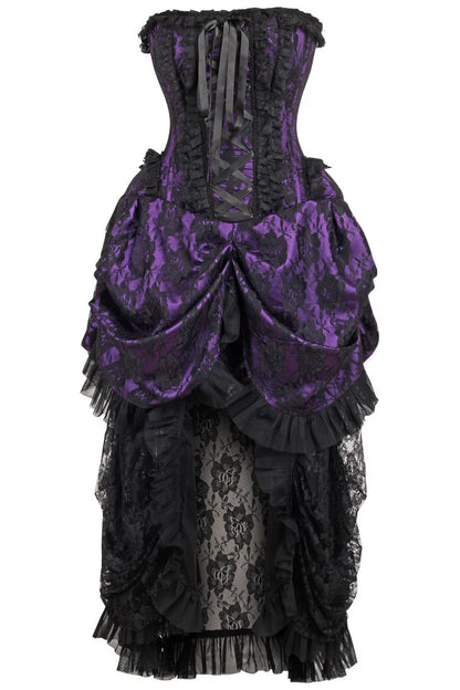 Queen Top Drawer Lace Bustle Steel Boned Corset Dress