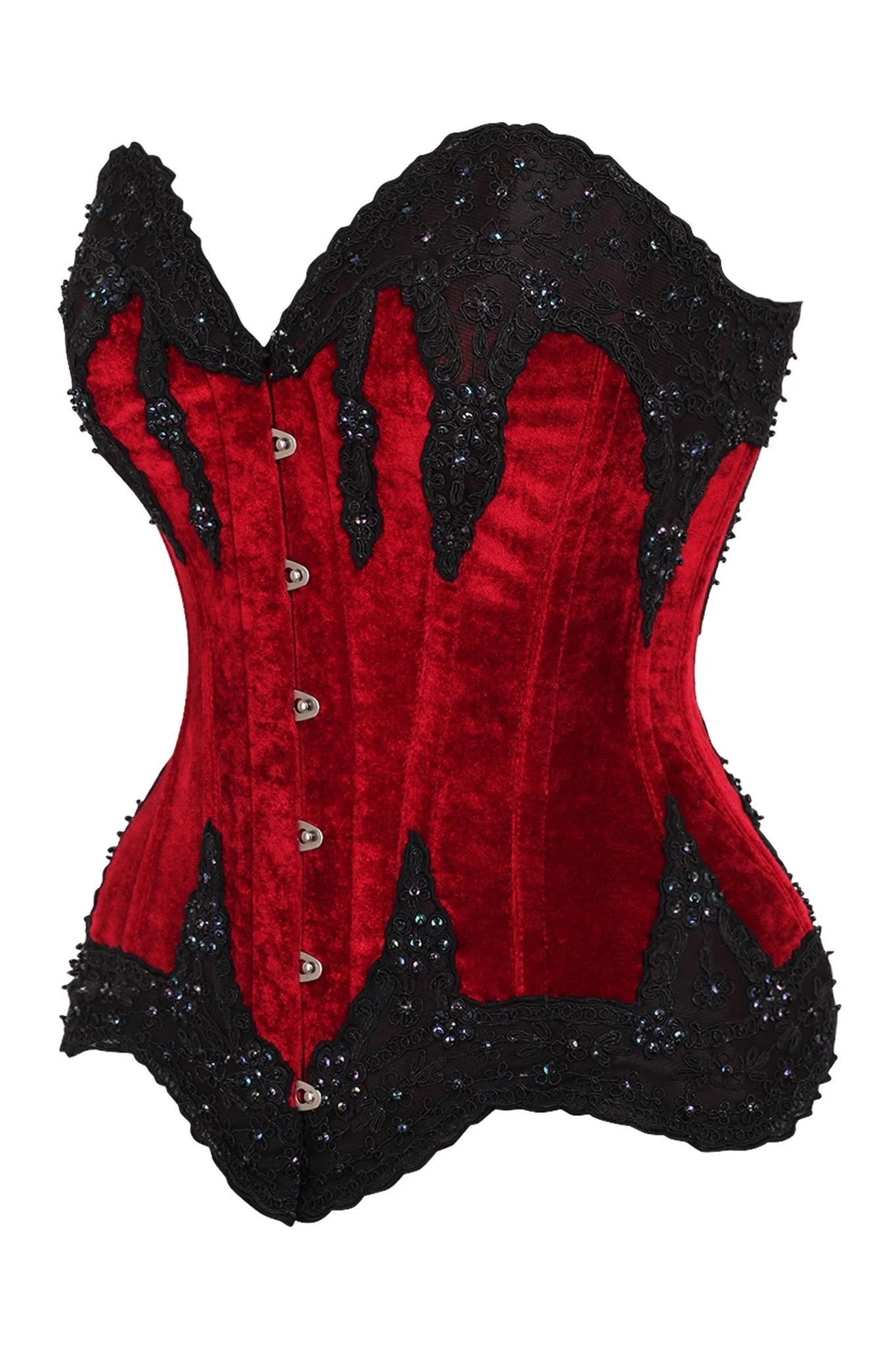 Queen Top Drawer Velvet & Beaded Steel Boned Corset