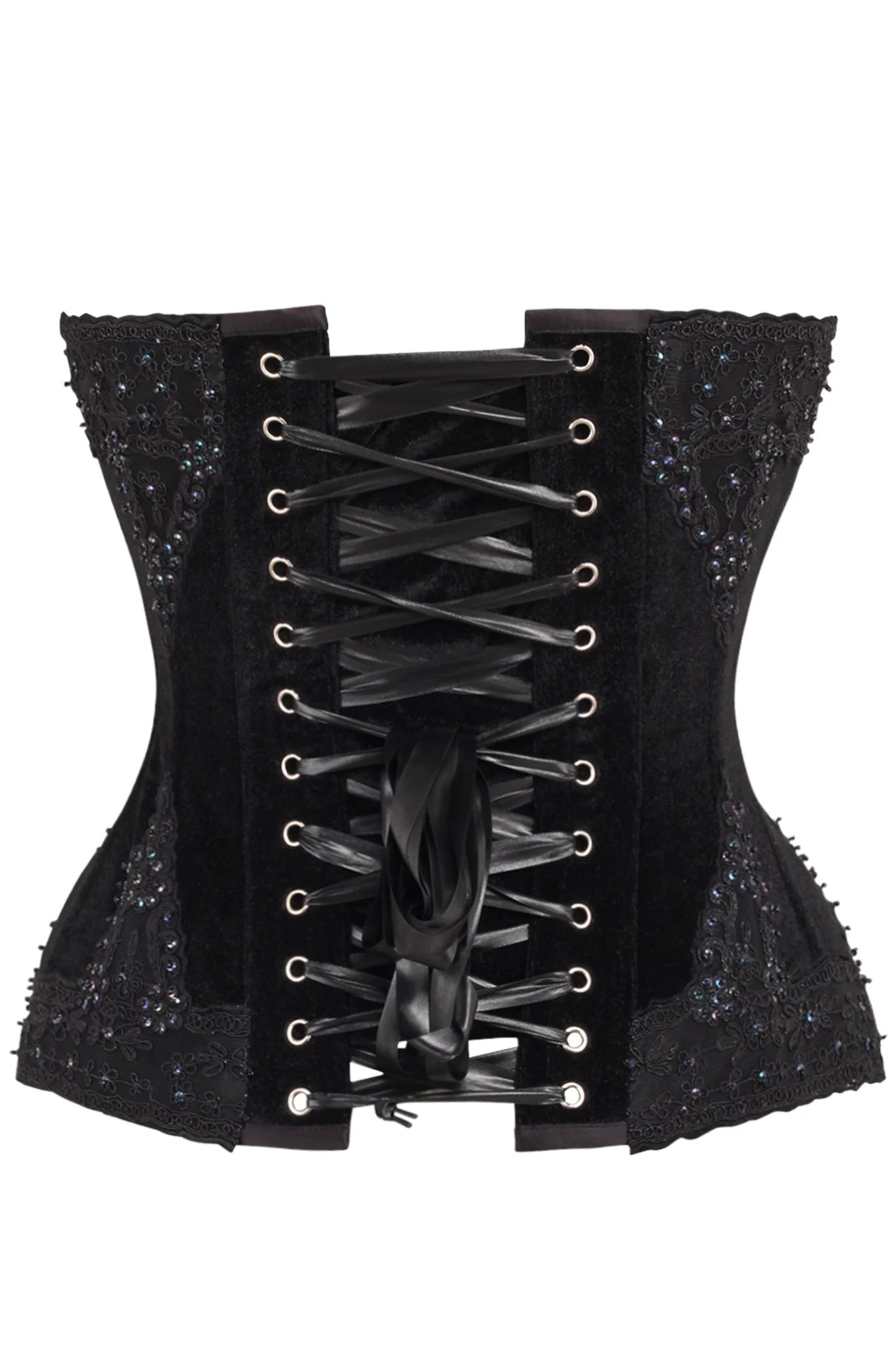 Queen Top Drawer Velvet & Beaded Steel Boned Corset