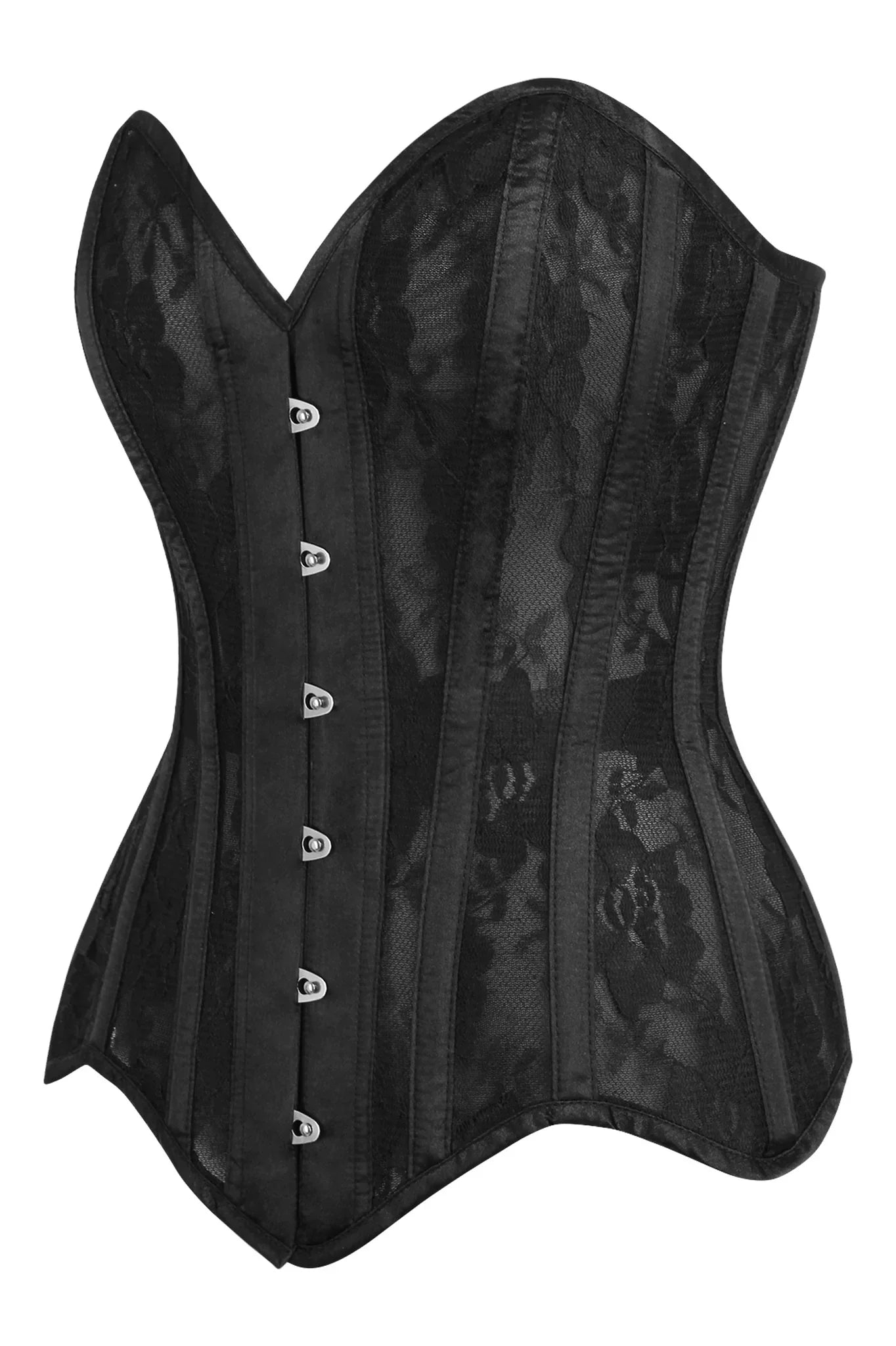 Queen Top Drawer Sheer Mesh & Lace Steel Boned Corset