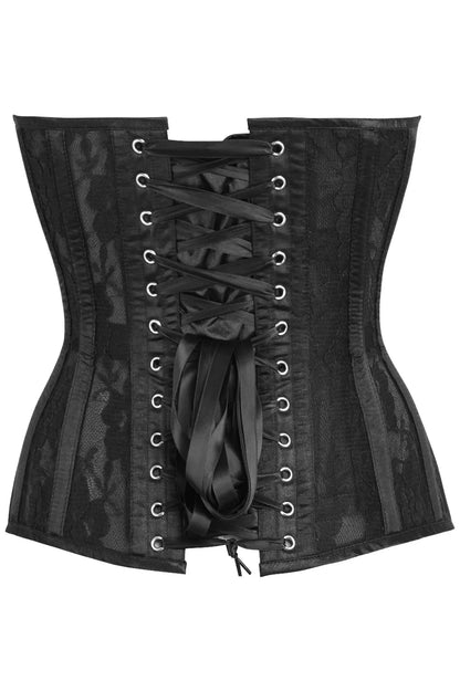 Queen Top Drawer Sheer Mesh & Lace Steel Boned Corset