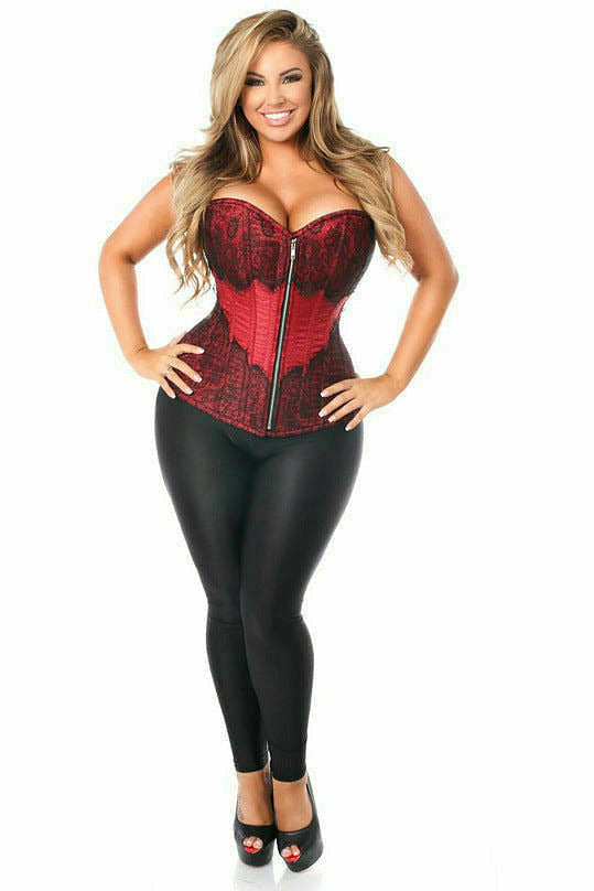 Queen Size Top Drawer Eyelash Lace Brocade Corset