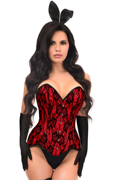 Top Drawer 4 PC Premium Red Bunny Corset Costume