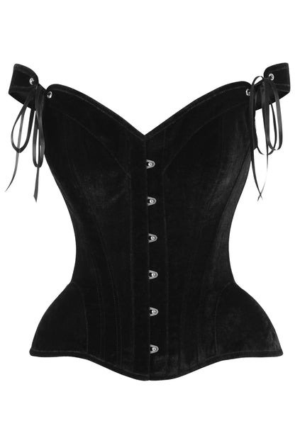 Top Drawer  Velvet Steel Boned Corset w/Straps