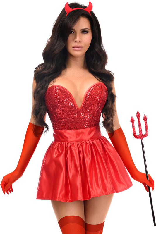 Top Drawer 5 PC Premium Devil Corset Costume