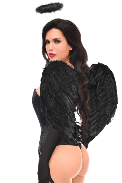 4 PC Gothic Angel Premium Corset Costume