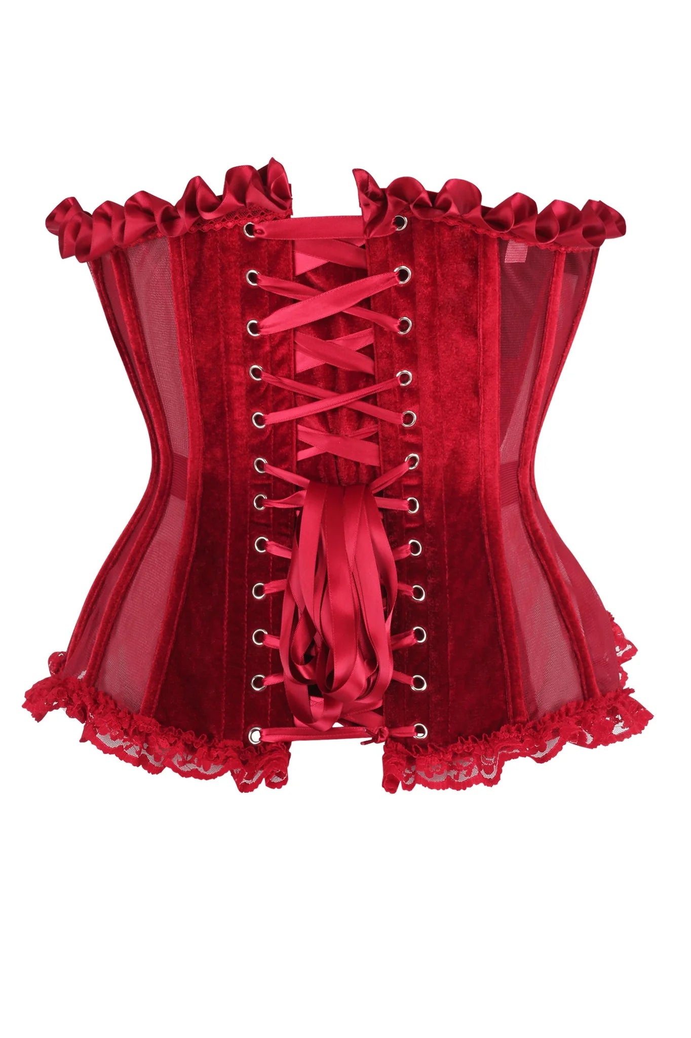 Top Drawer Mesh & Velvet Underwire Bustier Corset