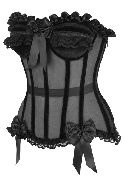 Top Drawer Mesh & Velvet Underwire Bustier Corset